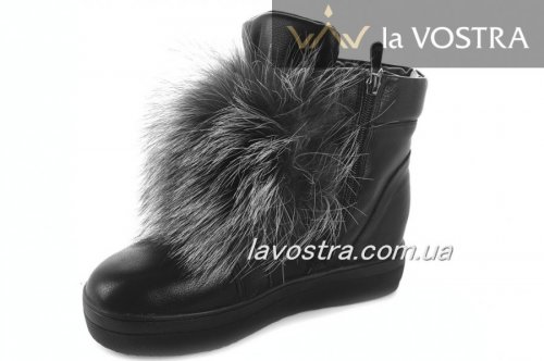 Черевики жіночі ITTS 6786 (зимові, чорний, шкіра)