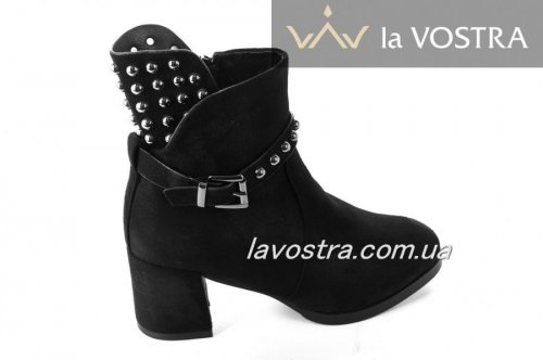 Ботинки женские Lilin shoes 5282 (зимние, черный, эко-замш)