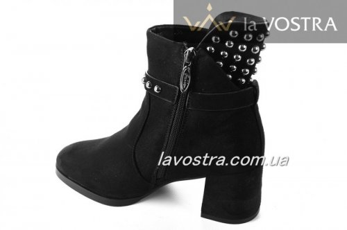 Ботинки женские Lilin shoes 5282 (зимние, черный, эко-замш)