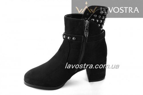 Ботинки женские Lilin shoes 5282 (зимние, черный, эко-замш)