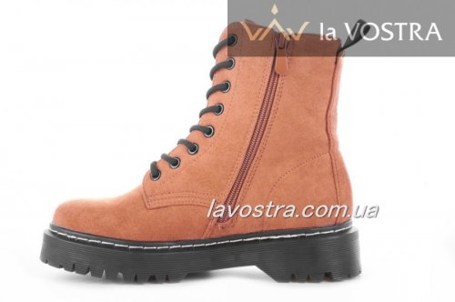 Черевики жіночі Weide 6888 (зимові / європейка, Кемел, еко-замш)