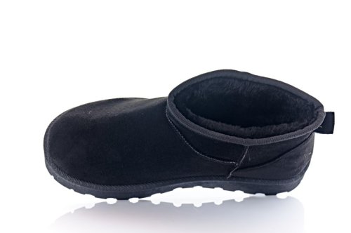 Угги жіночі ITTS 11433 (зимові, чорні, еко-замшеві)