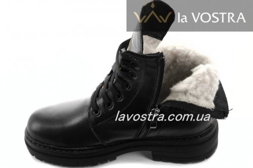 Черевики жіночі Дніпро 6811 (зимові, чорний, шкіра)