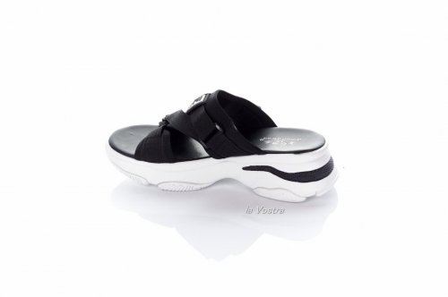 Шльопанці жіночі Small Swan 7261 (літо, чорний, текстиль)