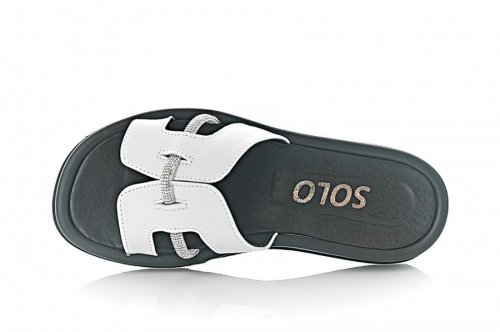 Шльопанці жіночі Solo 9590 (літо, білий, шкіра)
