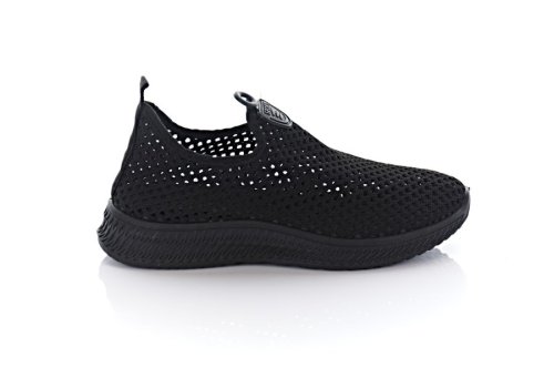 Мокасины женские Seastar 10295 (летние, черные, текстиль)