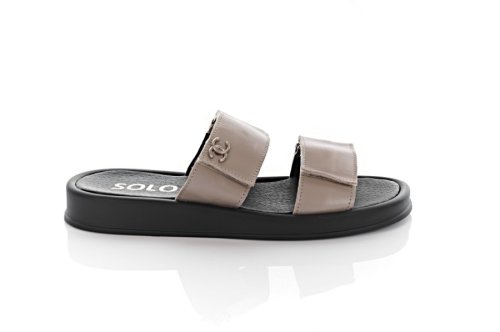 Шльопанці жіночі Solo 10339 (літні, мокко, шкіряні)