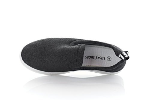 Сліпони жіночі Lucky shoes 3776 (весна-літо-осінь, чорні)