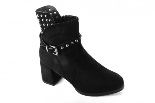 Ботинки женские Lilin shoes 5282 (зимние, черный, эко-замш)