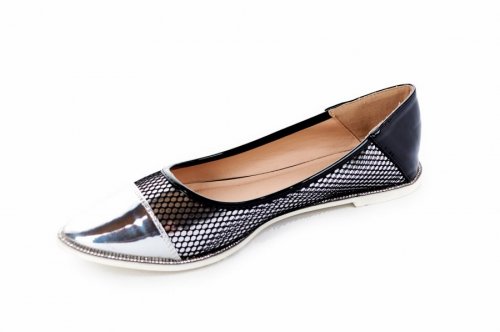 Балетки жіночі Ideal 2368 (весна-літо-осінь, срібло)