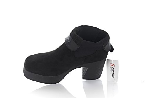 Ботинки женские Seastar 9220 (весенне-осенние, черный, эко-замш)