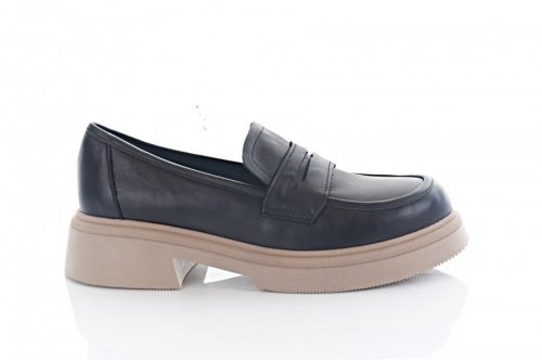 Лофери жіночі Steffe 9322 (весняно-осінні, чорний, натуральна шкіра)