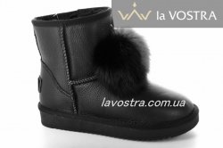 Уггі жіночі ITTS 6745 (зимові, чорний, еко-шкіра)