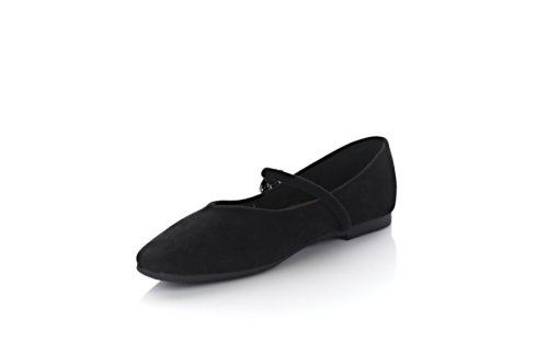 Балетки жіночі Mejdelli 10433 (весна-літо-осінь, чорні, еко-замша)