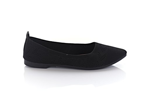 Балетки женские Seastar 10255 (весна-лето-осень, черные, текстиль)