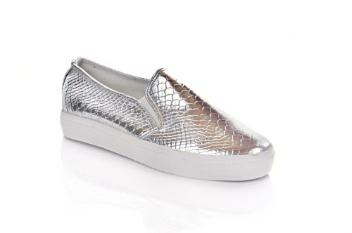 Сліпони жіночі Lucky shoes 11252 (весняно-літні, сірі, еко-шкіряні)