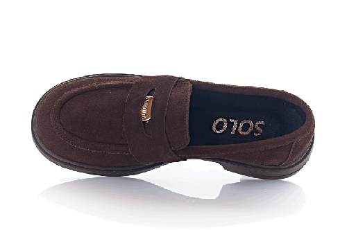 Лофери жіночі Solo 11591 (весняно-літні, шоколадні, замшеві)