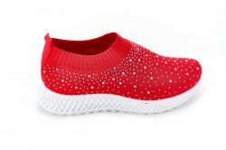 Мокасины женские Seastar 7135 (лето, красный, текстиль)