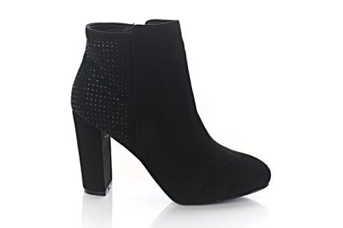 Ботинки женские Anesia 2696 (весенне-осенние, черный, эко-замш)