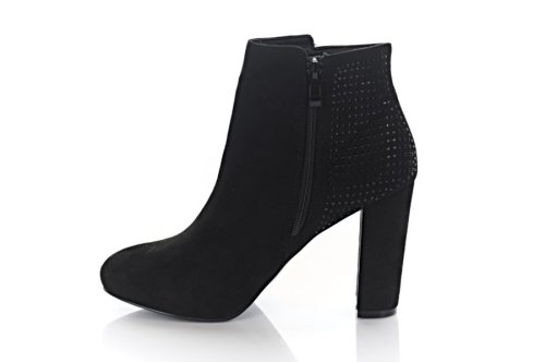 Ботинки женские Anesia 2696 (весенне-осенние, черный, эко-замш)